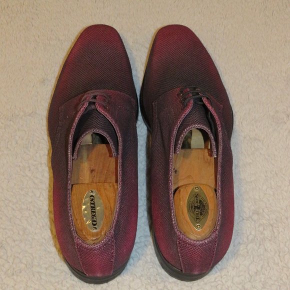 Corthay Serigo Woven Burgundy Black Canvas Three Eyelet Derby 7D NWOB $2192 main image 5